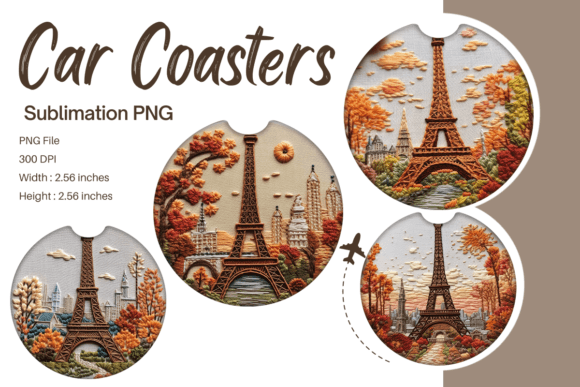A Designer's Review of the Eiffel Tower Car Coaster Embroidery