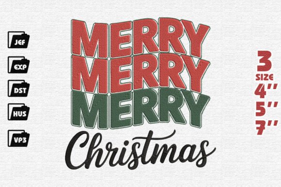 A Professional Designer Reviews Retro Stacked Merry Merry Merry Christmas Embroidery