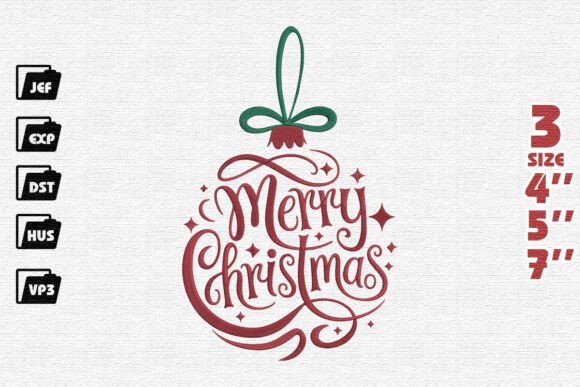 An Elegant Christmas Ornament Embroidery Design