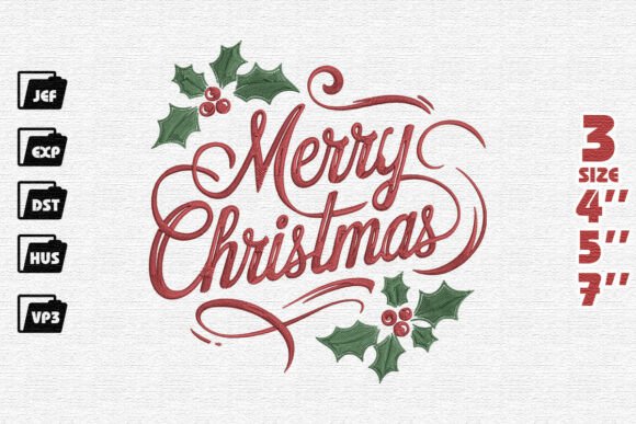 Elegant Merry Christmas Embroidery Design Review