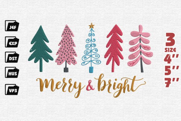 Merry Bright Christmas Trees Embroidery Review