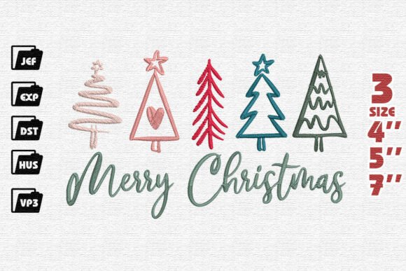 Whimsical Christmas Trees Embroidery Design Review